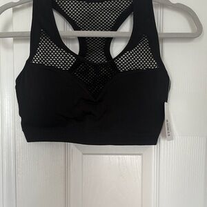 Black Mesh Sports Bra